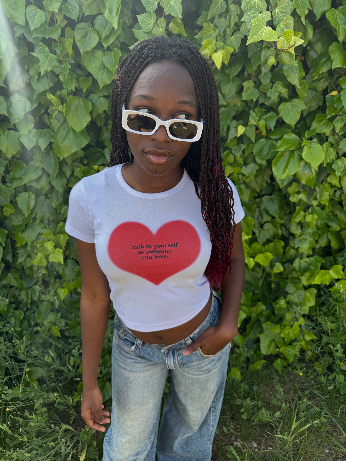 T-shirt Cropped "Red Heart"